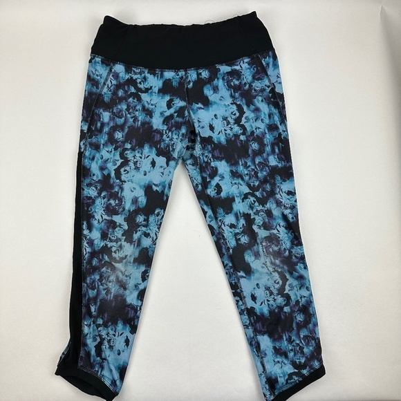 Reflex Leggings Womens Small Blue Floral Black - Picture 1 of 9